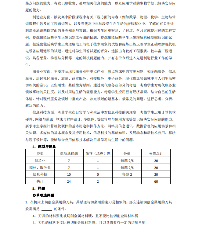 2019年上海市部分普通高校專(zhuān)科層次依法自主招生考試考綱-職業(yè)適應(yīng)性測(cè)試.png