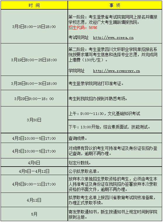 四川文轩职业学院2019年单独招生考试日程安排.png