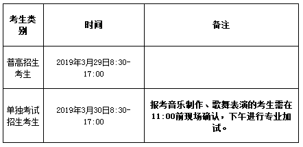 2019年浙江艺术职业学院高职提前招生现场确认时间.png