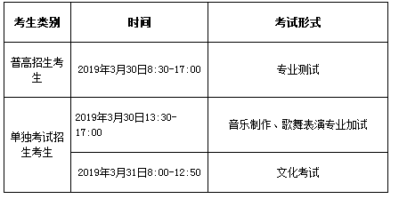 2019年浙江艺术职业学院高职提前招生考试日程安排.png