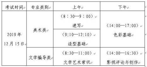 山东省2020年美术类、文学编导类全省统一考试时间及考试科目及考试时间.png