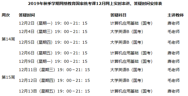 电子科技大学网络教育12月全国统考实时答疑时间安排.png