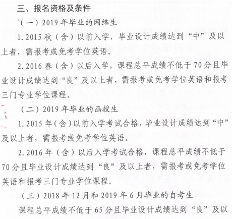 西安电子科技大学网络教育本科毕业生学位课程考试报名条件.png