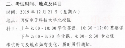 西安电子科技大学网络教育本科毕业生学位课程考试时间及科目.png