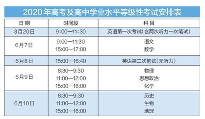 天津市2020年高考及高中学业水平等级性考试安排表.png