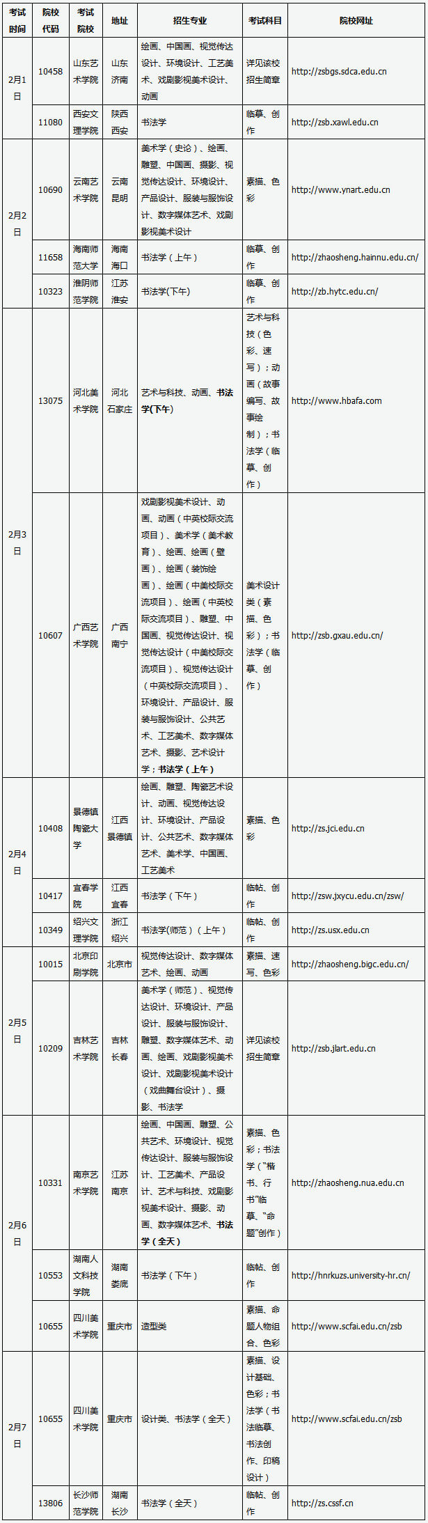 2020年省外高校在山西艺术类专业考试(太原师范学院考点)日程安排 (1).jpg