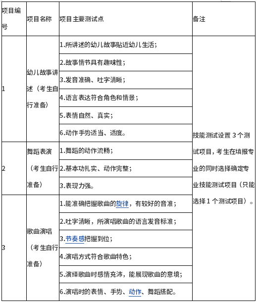 测试项目及主要测试点