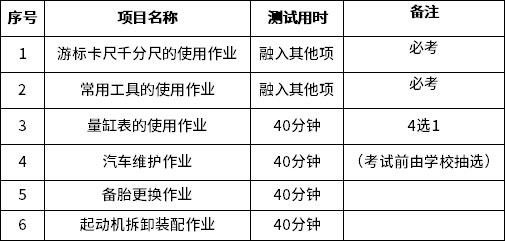 測試項目