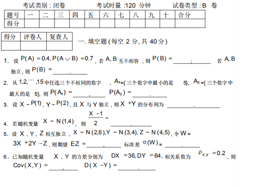 自考概率论与数理统计04183模拟试卷及答案5