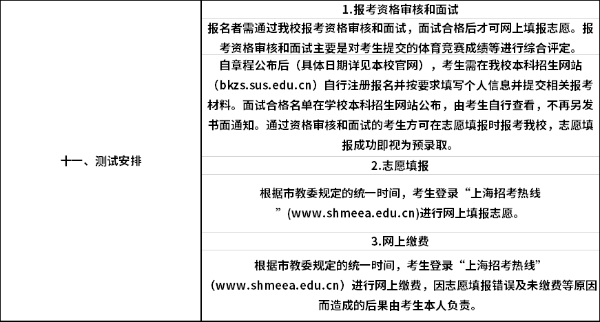 2020年上海体育学院上海市专科层次依法自主招生测试安排.png