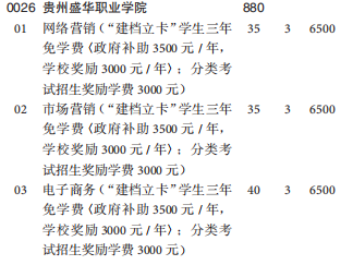 貴州盛華職業(yè)學院2020年分類考試招生專業(yè)計劃-中職