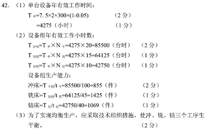 2018年4月自考生產(chǎn)與作業(yè)管理真題答案