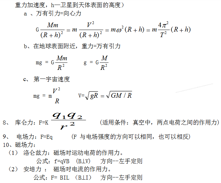 2019年成人高考高起点《物理》备考公式汇总.png