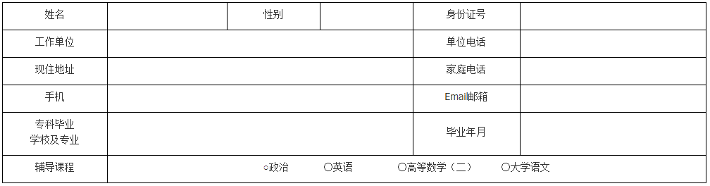 2019年全国成人高考专升本考前辅导班报名表.png